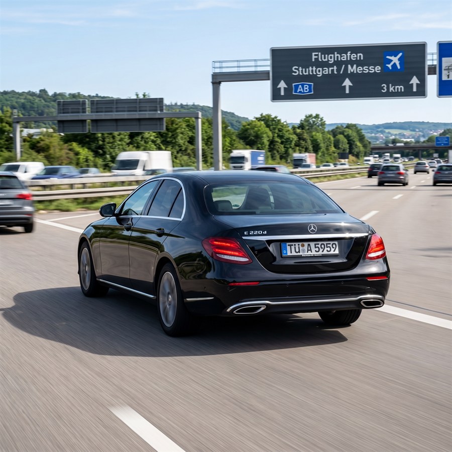 Fahrt vom Flughafen Stuttgart nach Tübingen mit Taxi Akbulut